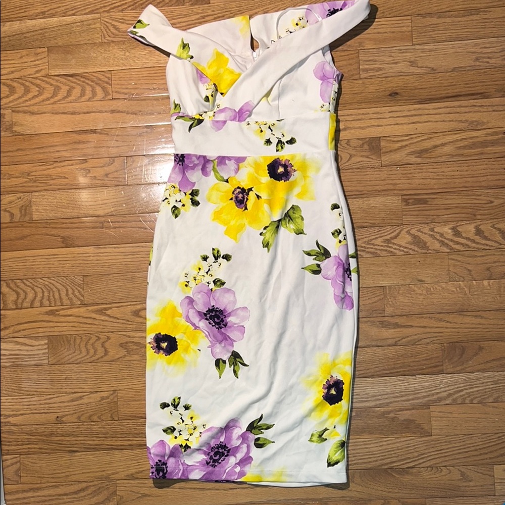 Off the shoulder midi floral dress